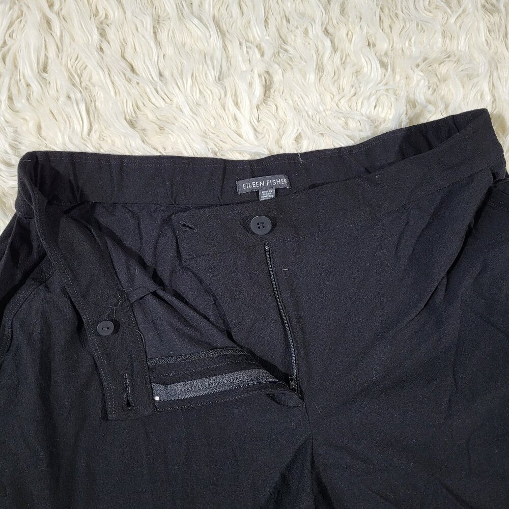 Eileen Fisher Wide Leg Black Pants - Size 10 - Picture 6 of 16